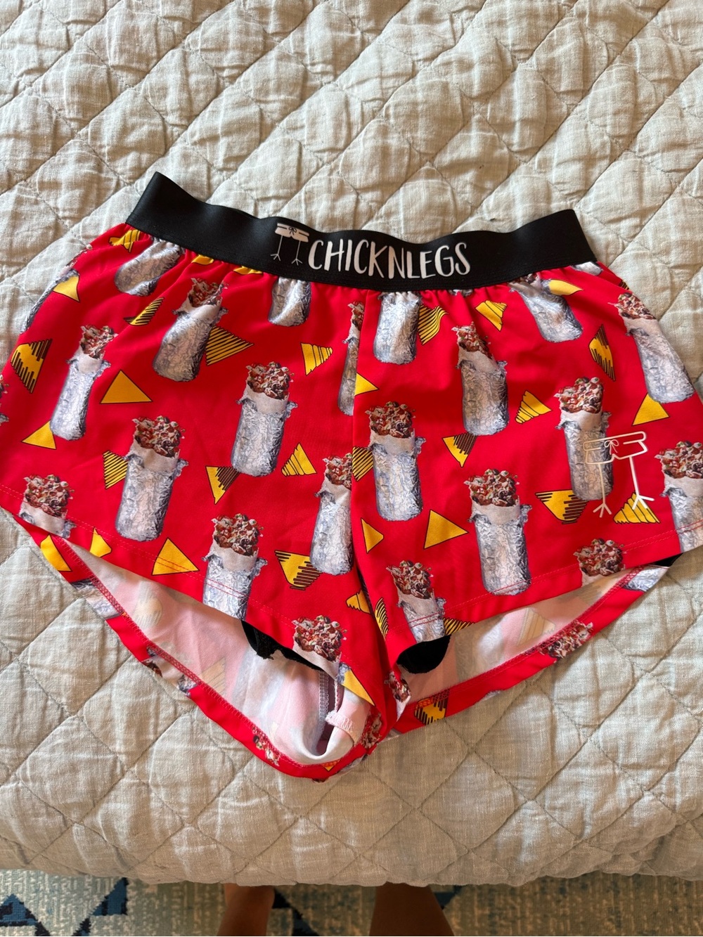 Women's Red Burrito Print Active Shorts